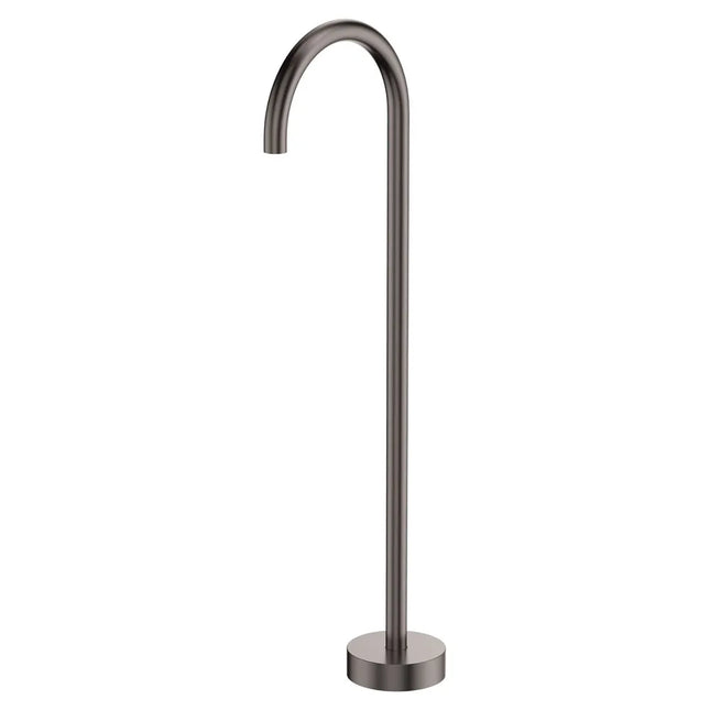 Fienza Kaya Gooseneck Floor Mounted Bath Outlet Gun Metal Grey ,