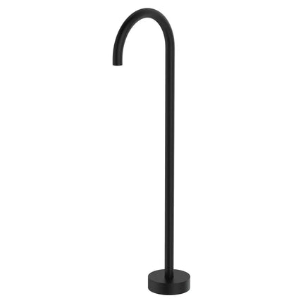 Fienza Kaya Gooseneck Floor Mounted Bath Outlet Matte Black ,