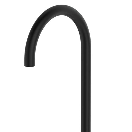 Fienza Kaya Gooseneck Floor Mounted Bath Outlet Matte Black ,