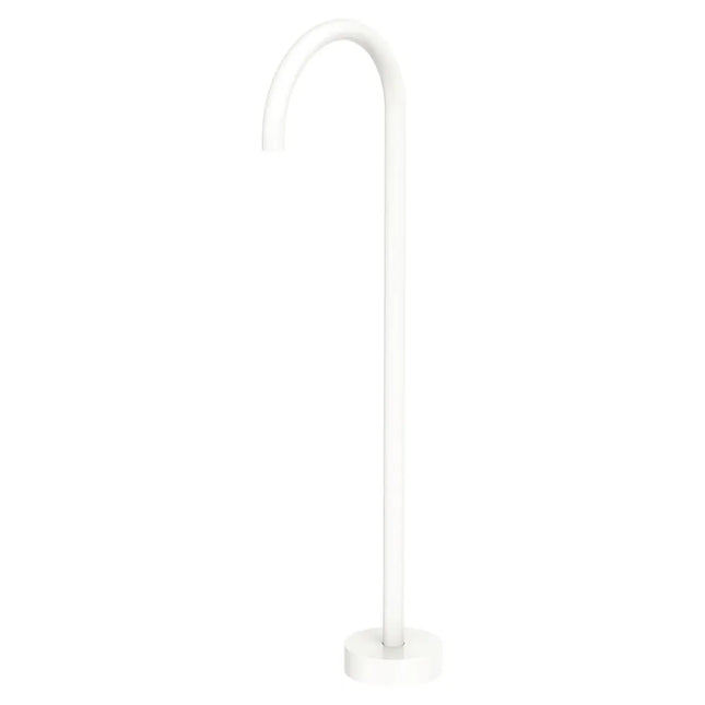 Fienza Kaya Gooseneck Floor Mounted Bath Outlet Matte White ,
