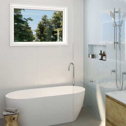 Fienza Kaya Gooseneck Floor Mounted Bath Outlet Chrome ,