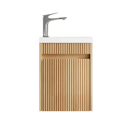 Otti Mini Ensuite Vanity 400mm Woodland Oak Fluted Vanity