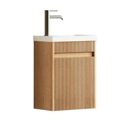 Otti Mini Ensuite Vanity 400mm Woodland Oak Fluted Vanity