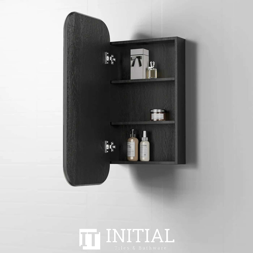 Otti Soft Rectangle Mirror Black Oak Wall Mounted Shaving Cabinet , Default Title