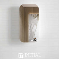Otti Soft Rectangle Mirror Natural Oak Wall Mounted Shaving Cabinet ,