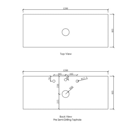 Otti Laguna Wall Hung Vanity Matte White 1190X460X550