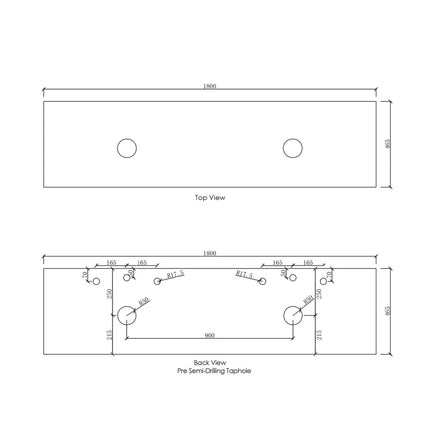 Otti Laguna Mark II Wall Hung Vanity Matte White 1790X460X550