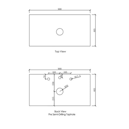 Otti Laguna Mark II Wall Hung Vanity Matte White 890X460X550