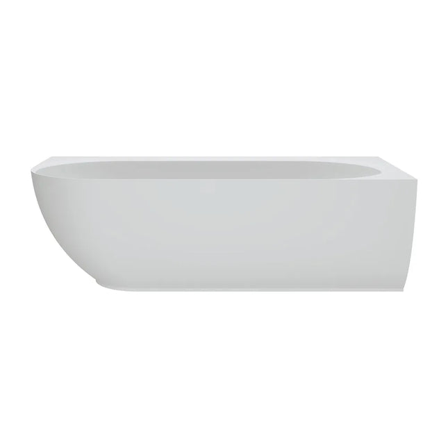 Fienza Matta Solid Surface Corner Bath, 1700mm, Matte White