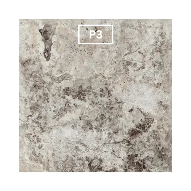 Outdoor Stone Silver Travertine Tumbled Tile 406X406X12mm