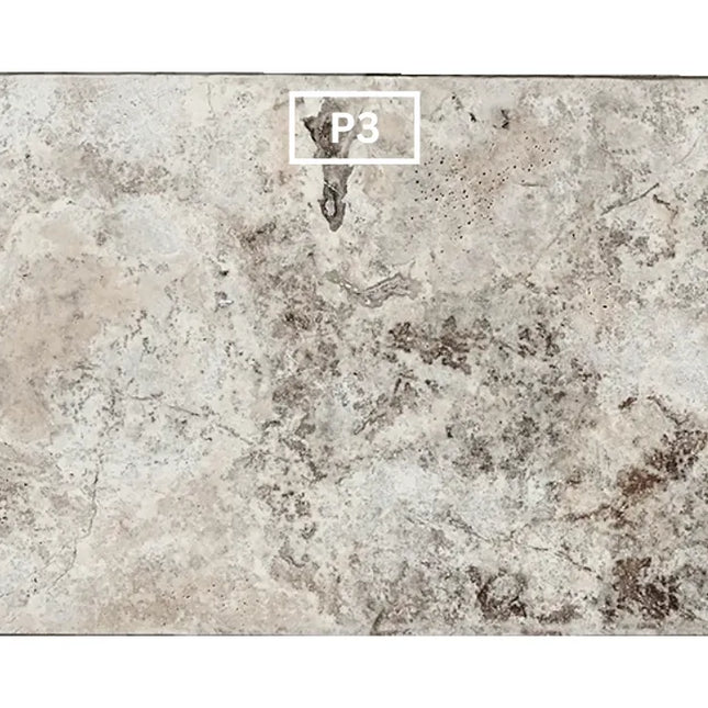 Outdoor Stone Silver Travertine Tumbled Tile 610X406X12mm