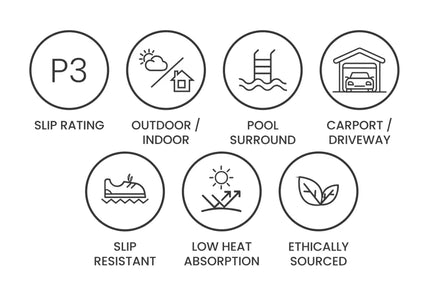 Outdoor Stone Ivory Travertine Unfilled & Tumbled Tile French Pattern 12mm