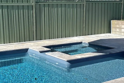 Outdoor Stone Silver Travertine Tumbled Bullnose 610X406X30 ∣ 1220X406X30mm