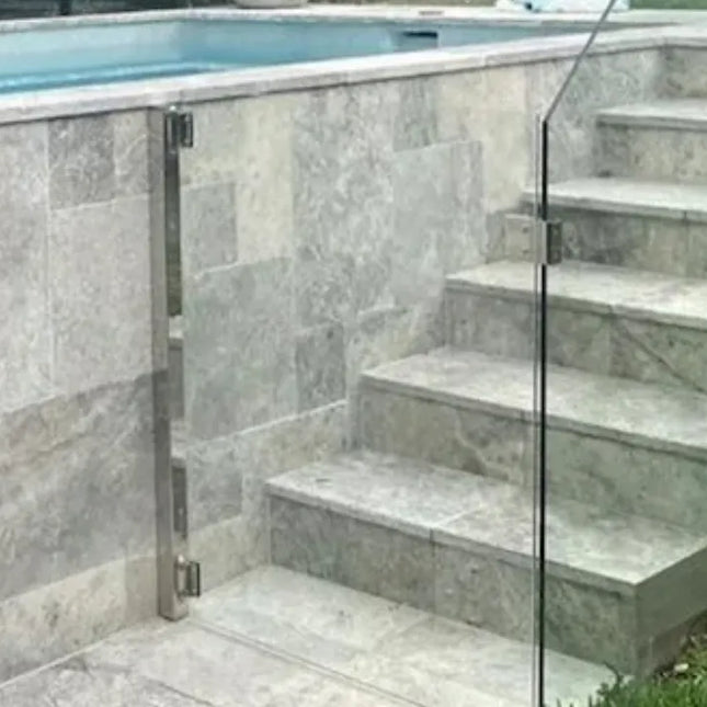 Outdoor Stone Silver Travertine Tumbled Riser 1220X170X20mm