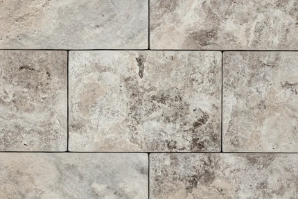Outdoor Stone Silver Travertine Tumbled Tile 610X406X12mm