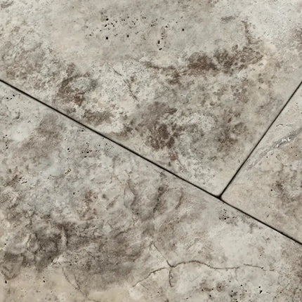 Outdoor Stone Silver Travertine Tumbled Tile 610X406X12mm