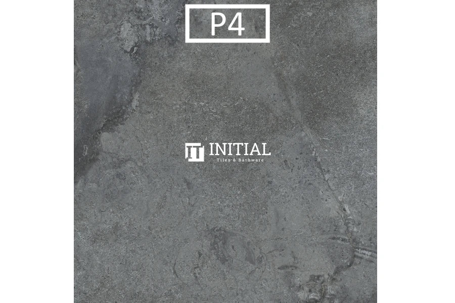 Outdoor Travertine Look Tile Dark Grey 600X600X10 Matt