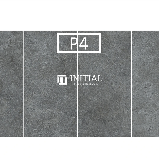 Outdoor Travertine Look Tile Dark Grey 600X1200X10 Matt ,