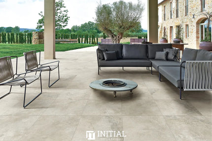 Outdoor Travertine Look Tile Ivory 600X600X10 Matt ,