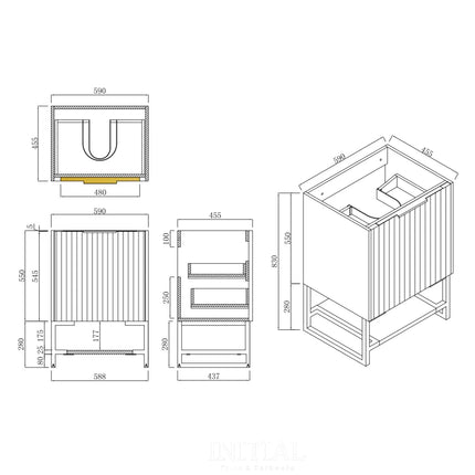 Neta White 600 Wall Hung Cabinet Single Drawer 590X460X550 ,