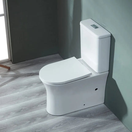 Tona Rimless Back to Wall Toilet Suite Gloss White 610X385X815