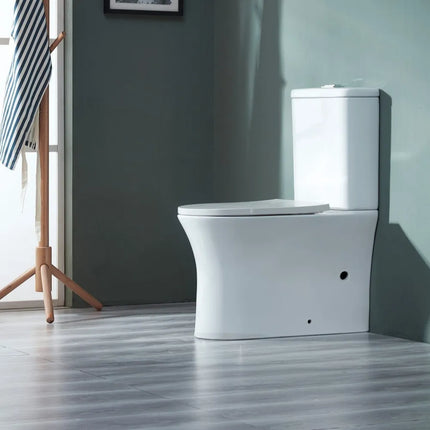 Tona Rimless Back to Wall Toilet Suite Gloss White 610X385X815