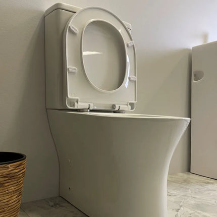 Tona Rimless Back to Wall Toilet Suite Gloss White 610X385X815