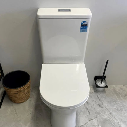 Tona Rimless Back to Wall Toilet Suite Gloss White 610X385X815