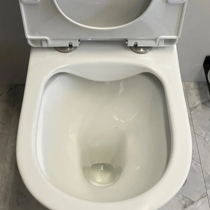 Tona Rimless Back to Wall Toilet Suite Gloss White 610X385X815