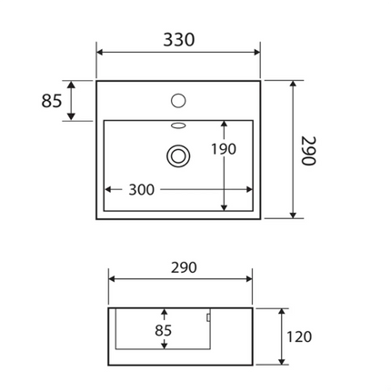 Fienza Modena Baby Gloss White Above Counter Basin ,