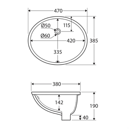 Fienza Karmen Gloss White Undermount Basin ,