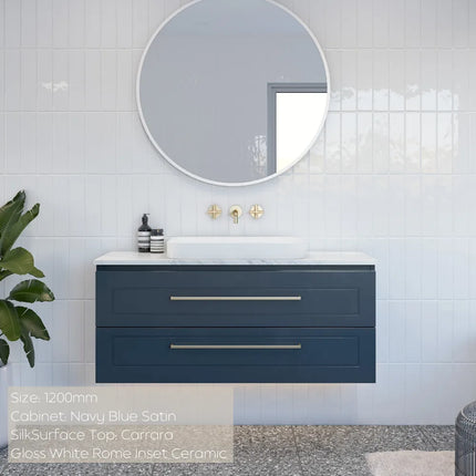 Timberline Nevada Plus Classic Vanity Wall Hung with SilkSurface Top & Above Counter Basin 600-1800mm