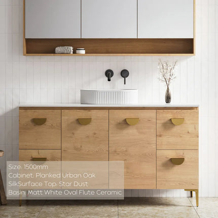 Timberline Nevada Vanity on Legs with SilkSurface Top & Above Counter Basin 600-1800mm