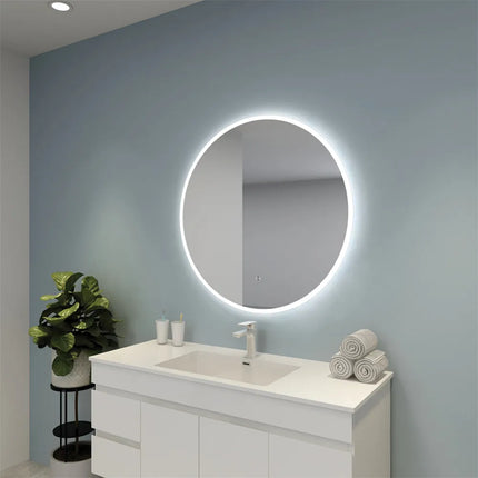 Diana Round LED Backlit Mirror With Acrylic Strip