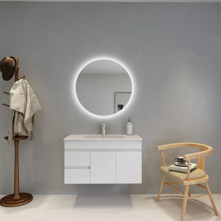 Diana Round LED Backlit Mirror With Acrylic Strip