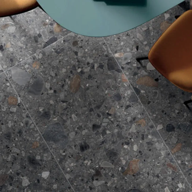 In/Out Terrazzo Look Tile Tassie Charcoal Porcelain 600X1200