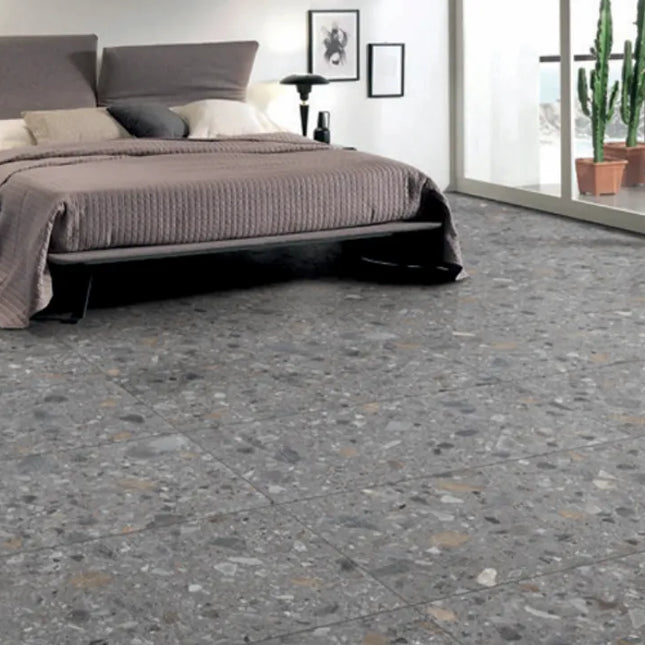 In/Out Terrazzo Look Tile Tassie Dark Grey Porcelain 600X1200