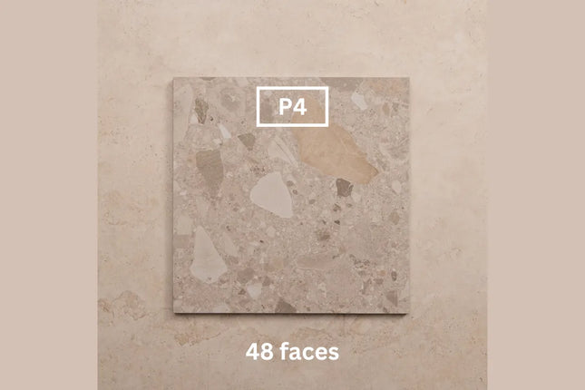 In/Out Terrazzo Look Tile Tassie Light Grey Porcelain 300X300