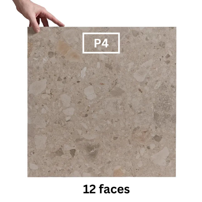 In/Out Terrazzo Look Tile Tassie Light Grey Porcelain 600X600