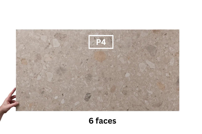In/Out Terrazzo Look Tile Tassie Light Grey Porcelain 600X1200