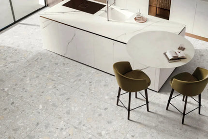 In/Out Terrazzo Look Tile Tassie White Porcelain 600X1200