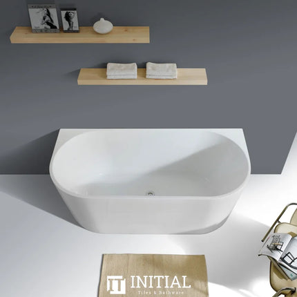 Veni 1500 Back To Wall Bathtub Gloss White Non-Over Flow 1500X750X600 ,