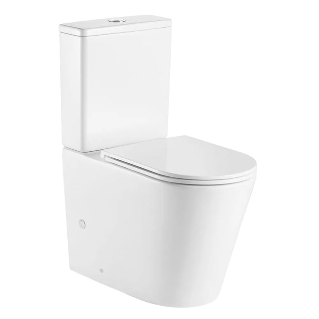 Fedora Rimless Back to Wall Toilet Suite Gloss White 670X360X850