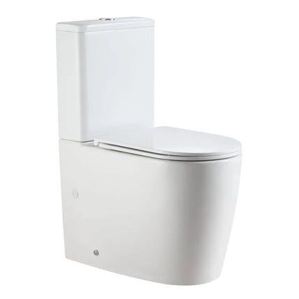 Warren Quiet Flush Rimless Back to Wall Toilet Suite Gloss White 650X370X850