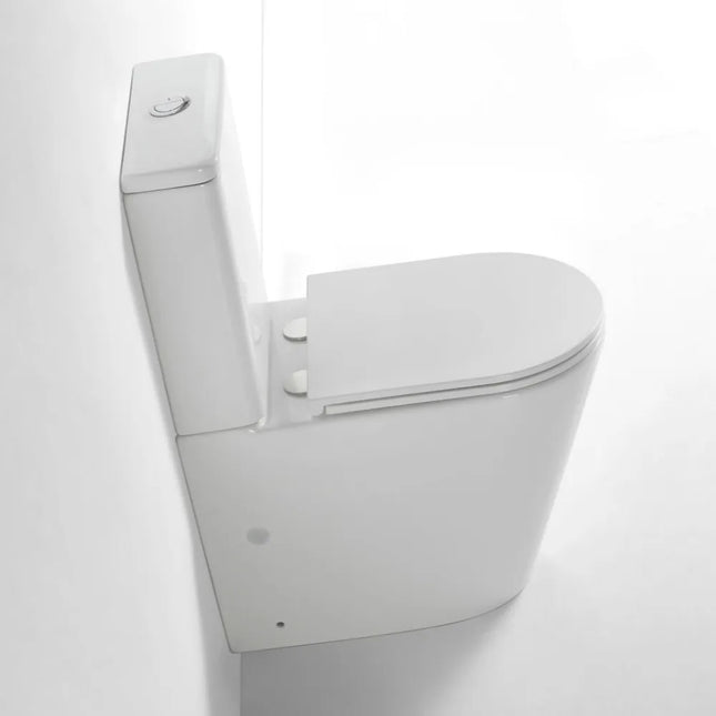 Warren Quiet Flush Rimless Back to Wall Toilet Suite Gloss White 650X370X850