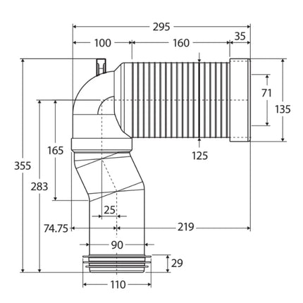 Fienza S-Trap Standard Pipe For Back to Wall Suites ,