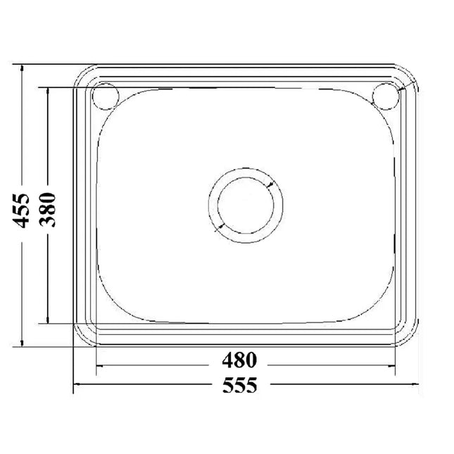 Eden Stainless Steel Drop-in Laundry Sink 35L 555 X 455X 200mm