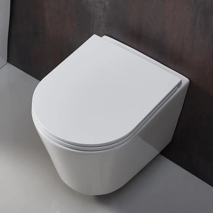 Sarah Rimless Wall Hung Pan Toilet Gloss White 515X355X365