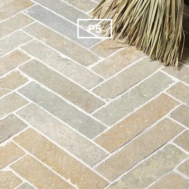 Cobblestone Sicily Beige Limestone 100X100X20 ∣ 100X100X30 mm