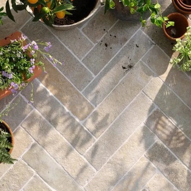 Cobblestone Sicily Beige Limestone 100X100X20 ∣ 100X100X30 mm